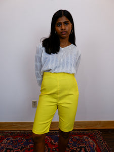 Yellow Side Zip Shorts