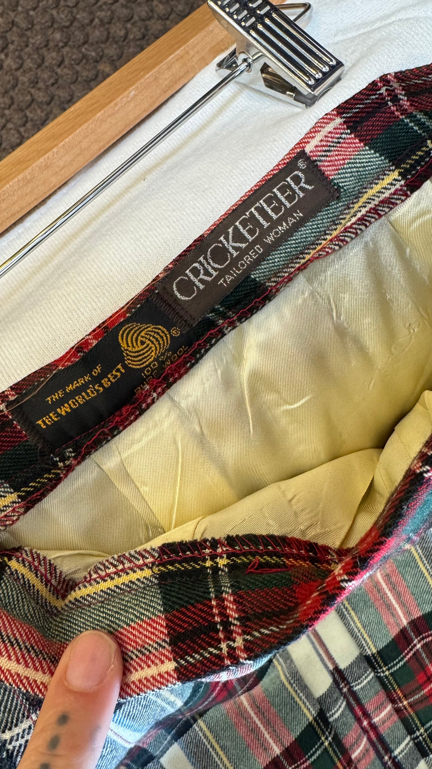 Mid-Length Tartan Wool Skirt