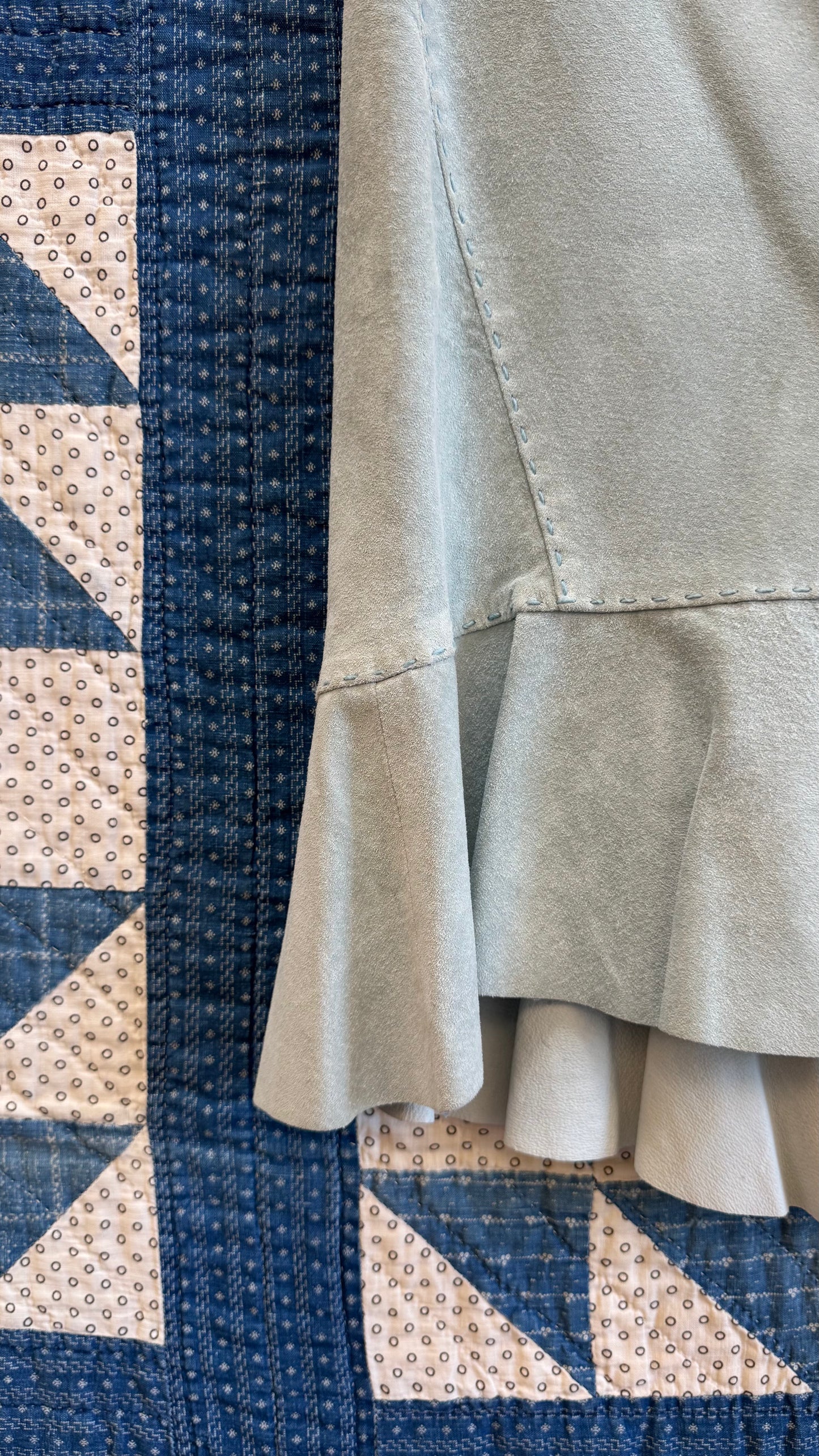 Baby Blue Suede Skirt