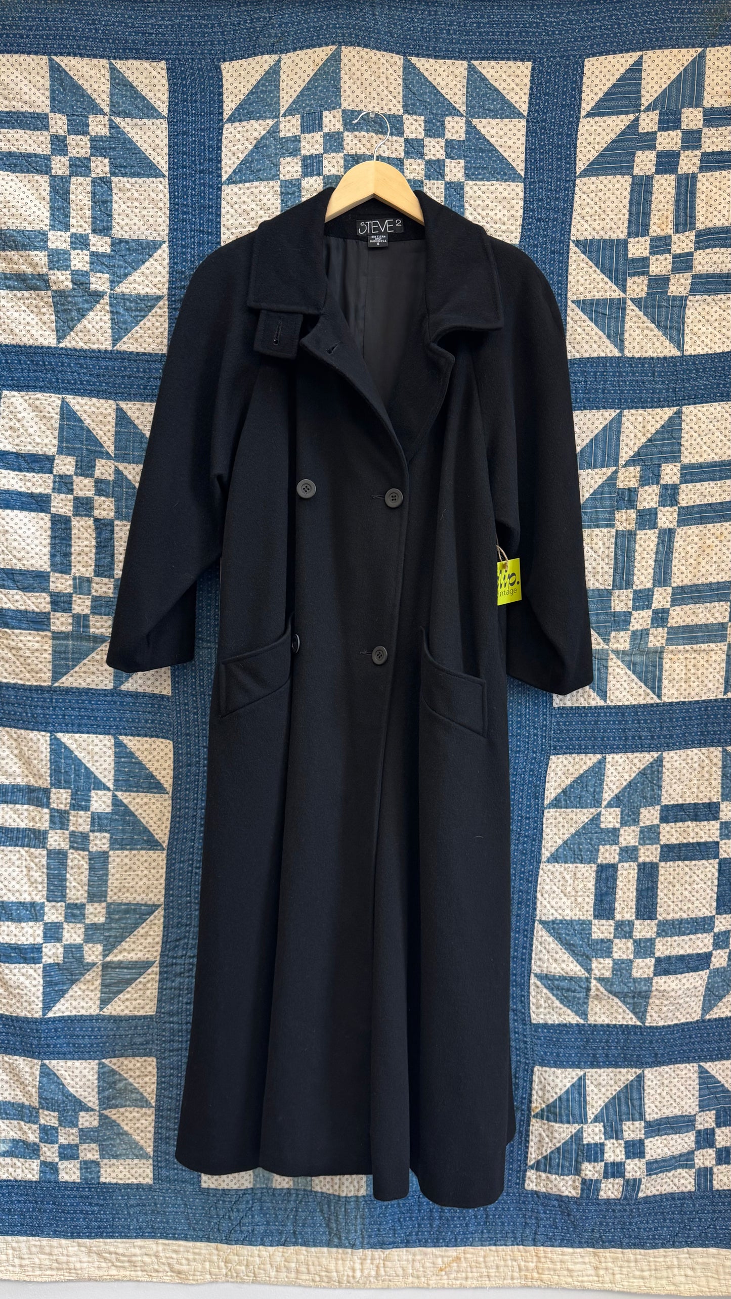 1990's Long Black Coat