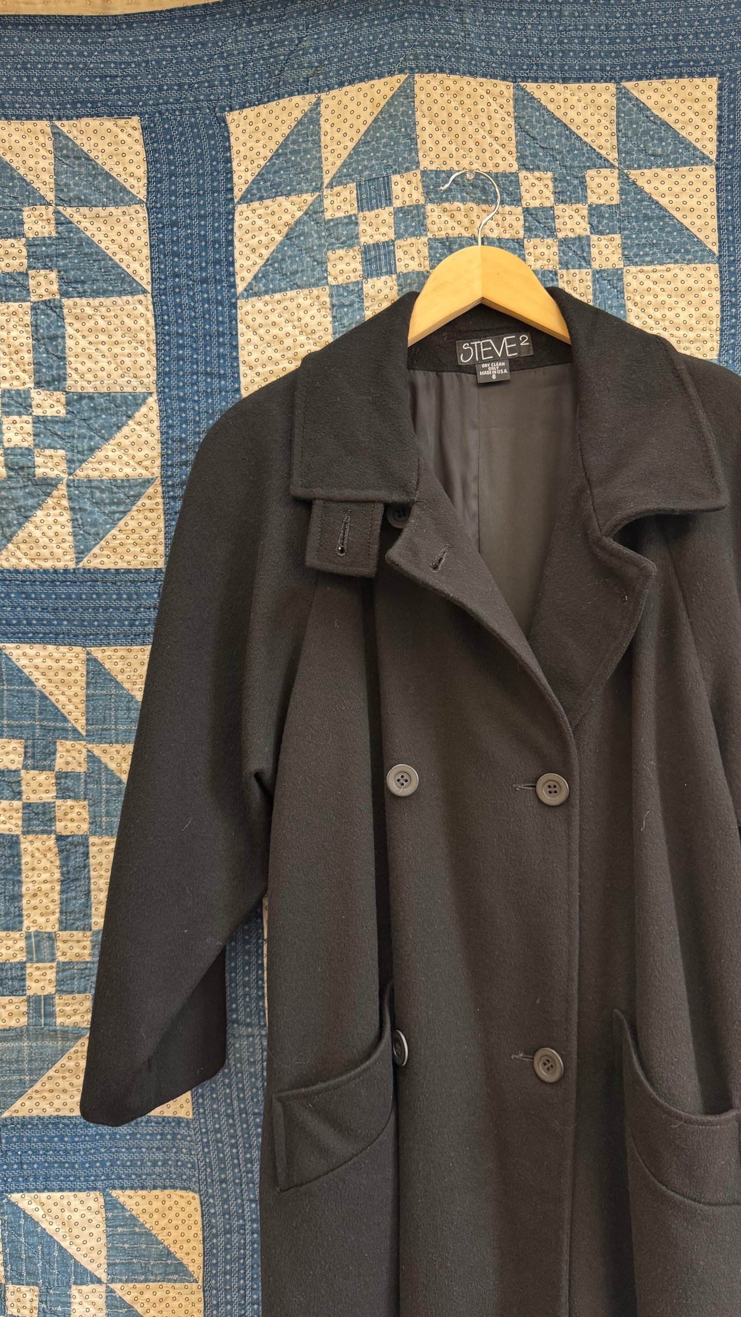 1990's Long Black Coat