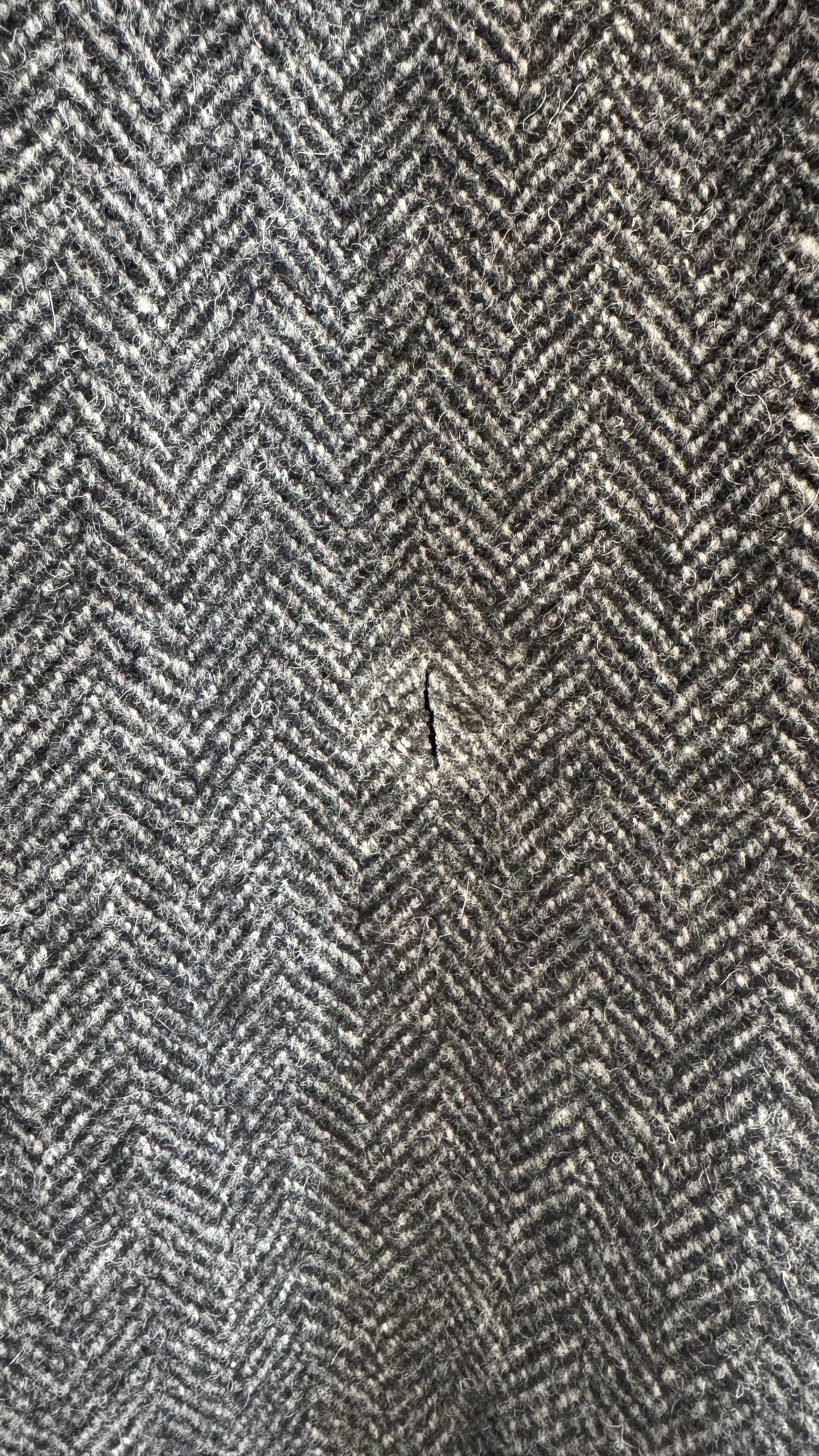 1980's Dark Grey Herringbone Winter Coat
