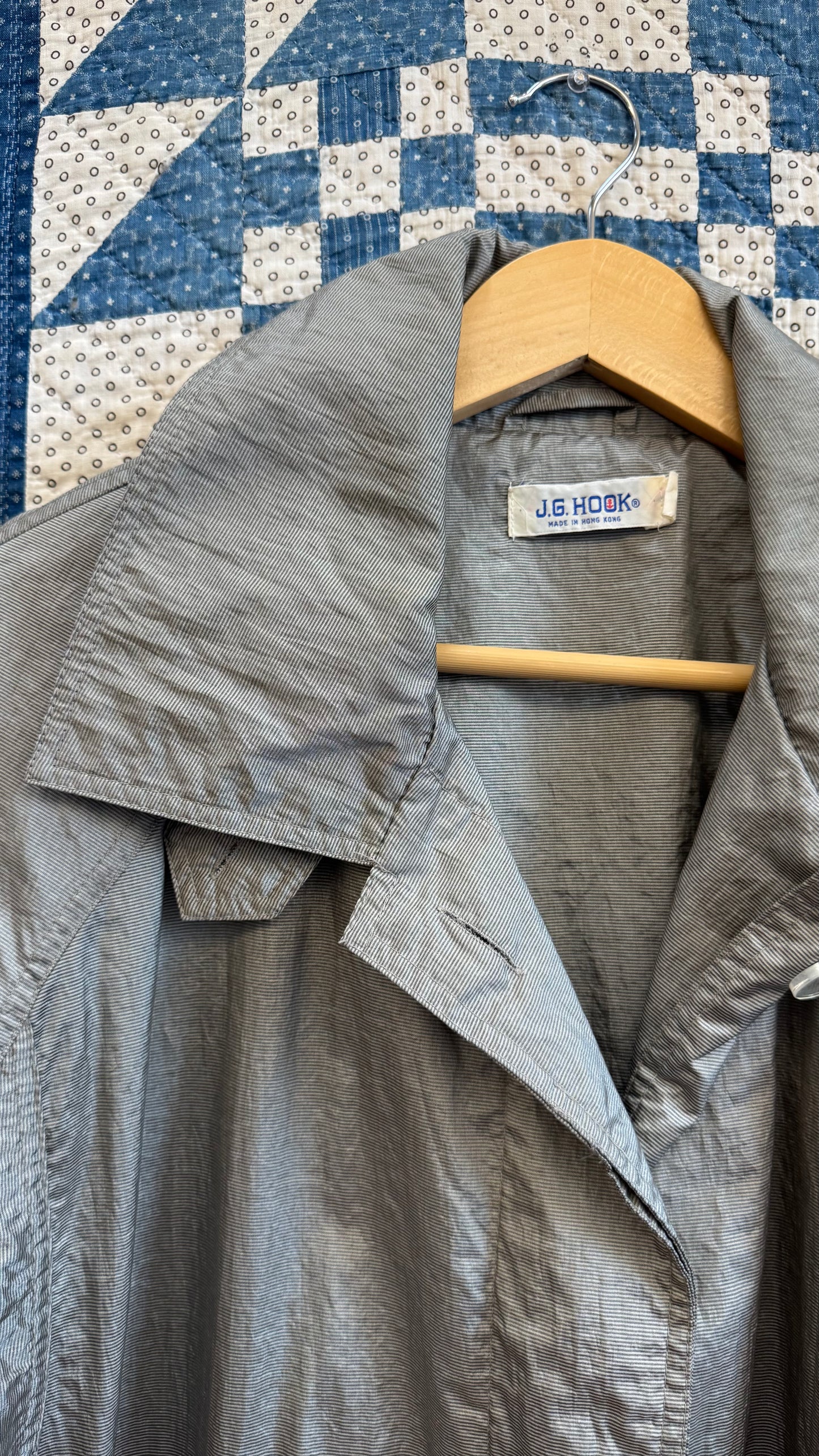 1980's Shiny Grey Raincoat