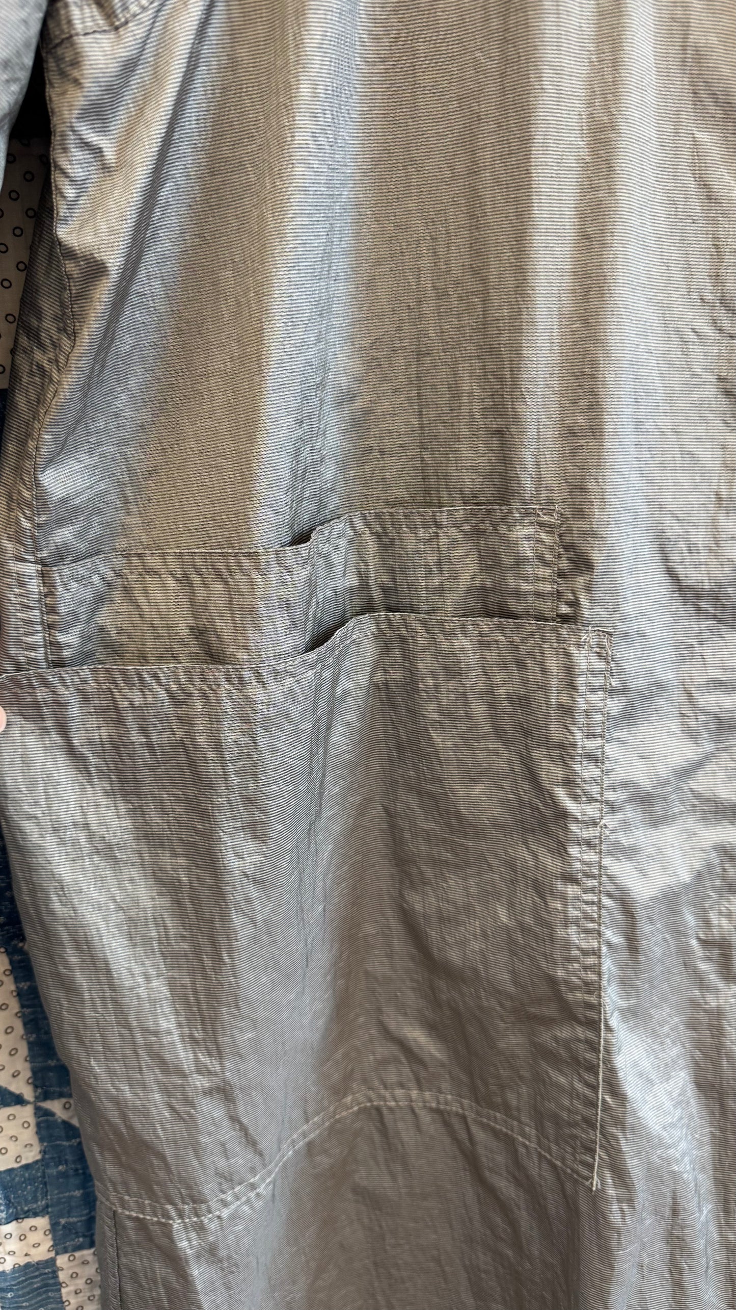 1980's Shiny Grey Raincoat