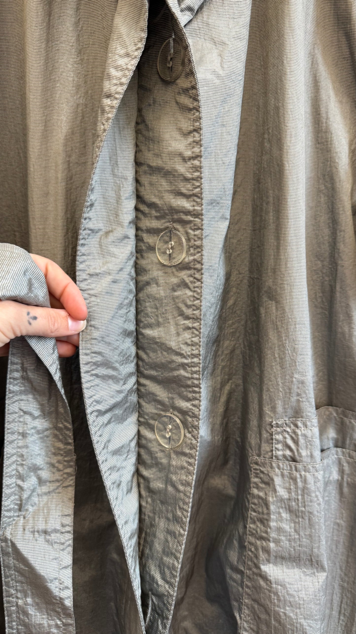 1980's Shiny Grey Raincoat