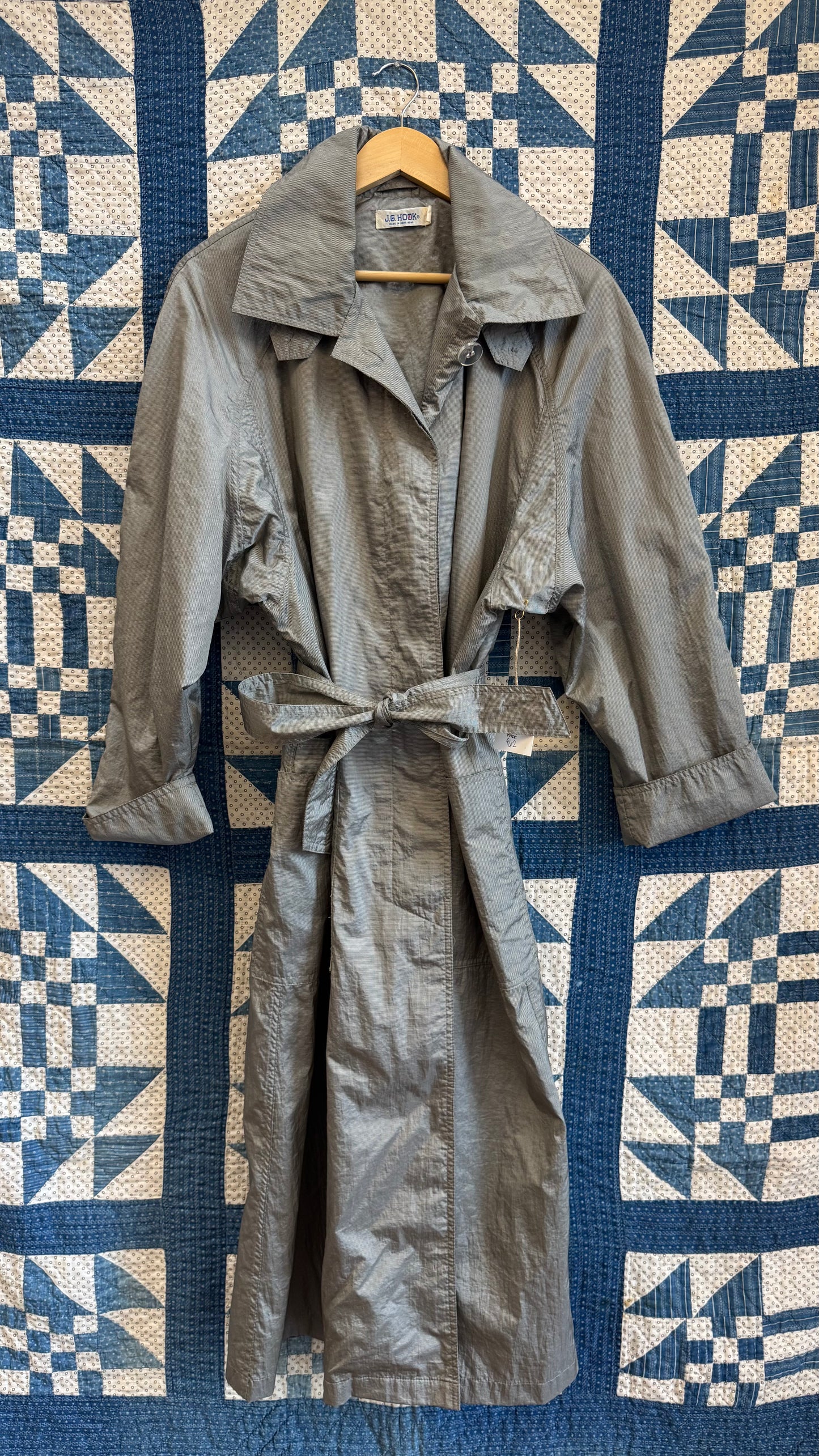 1980's Shiny Grey Raincoat