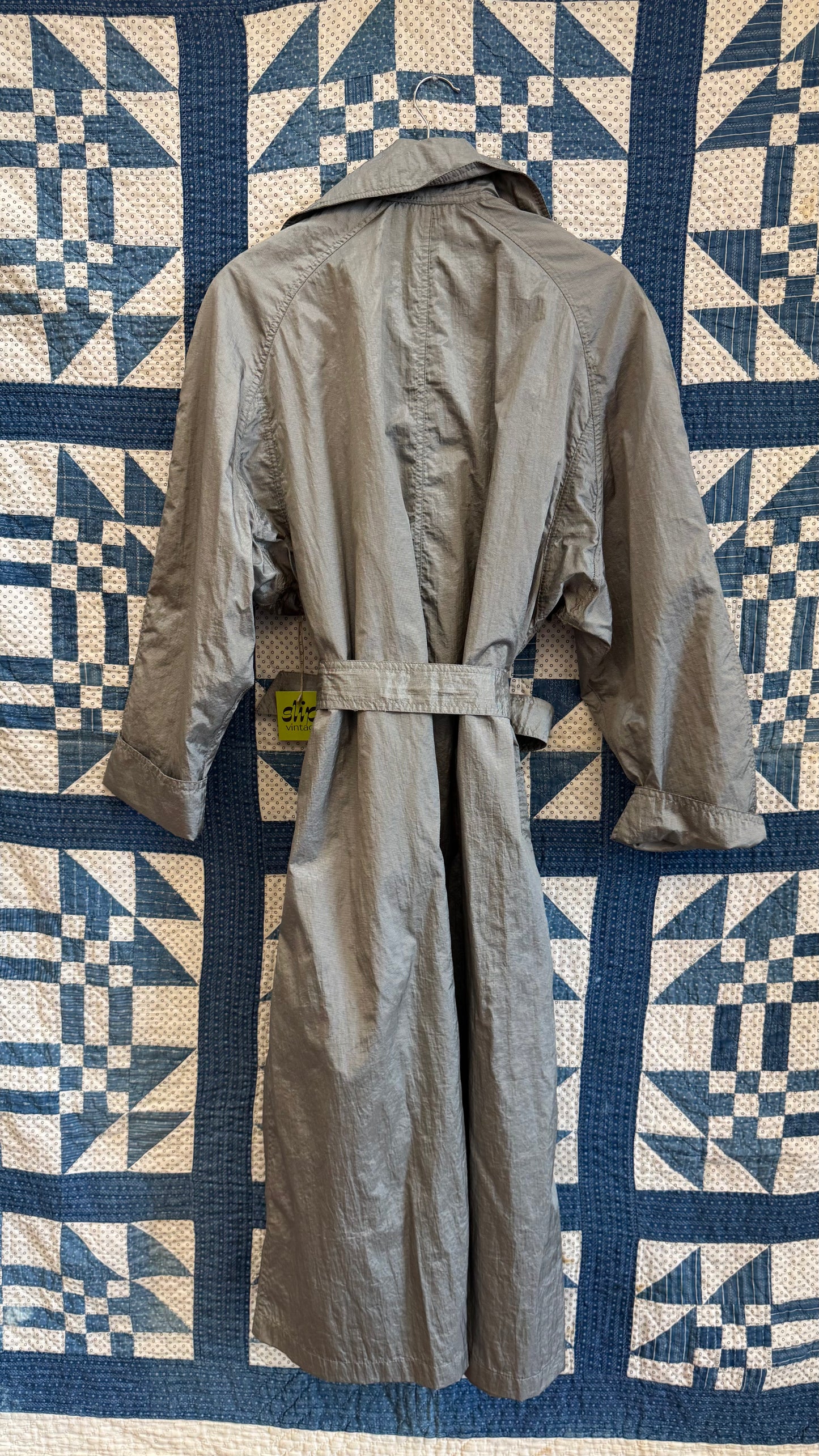 1980's Shiny Grey Raincoat