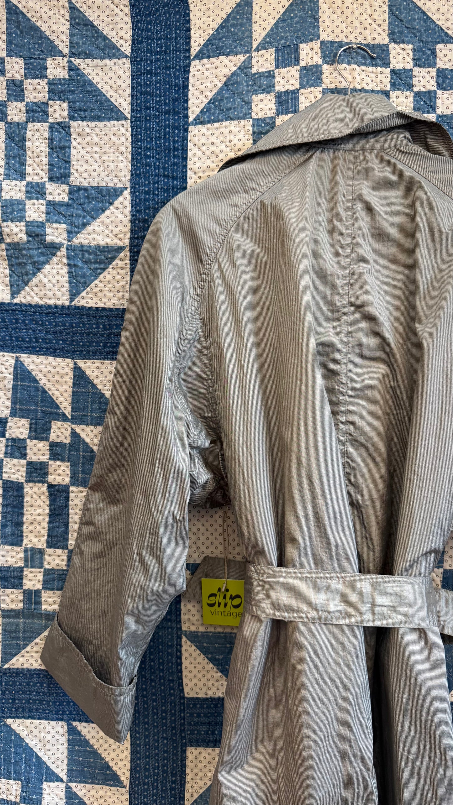1980's Shiny Grey Raincoat