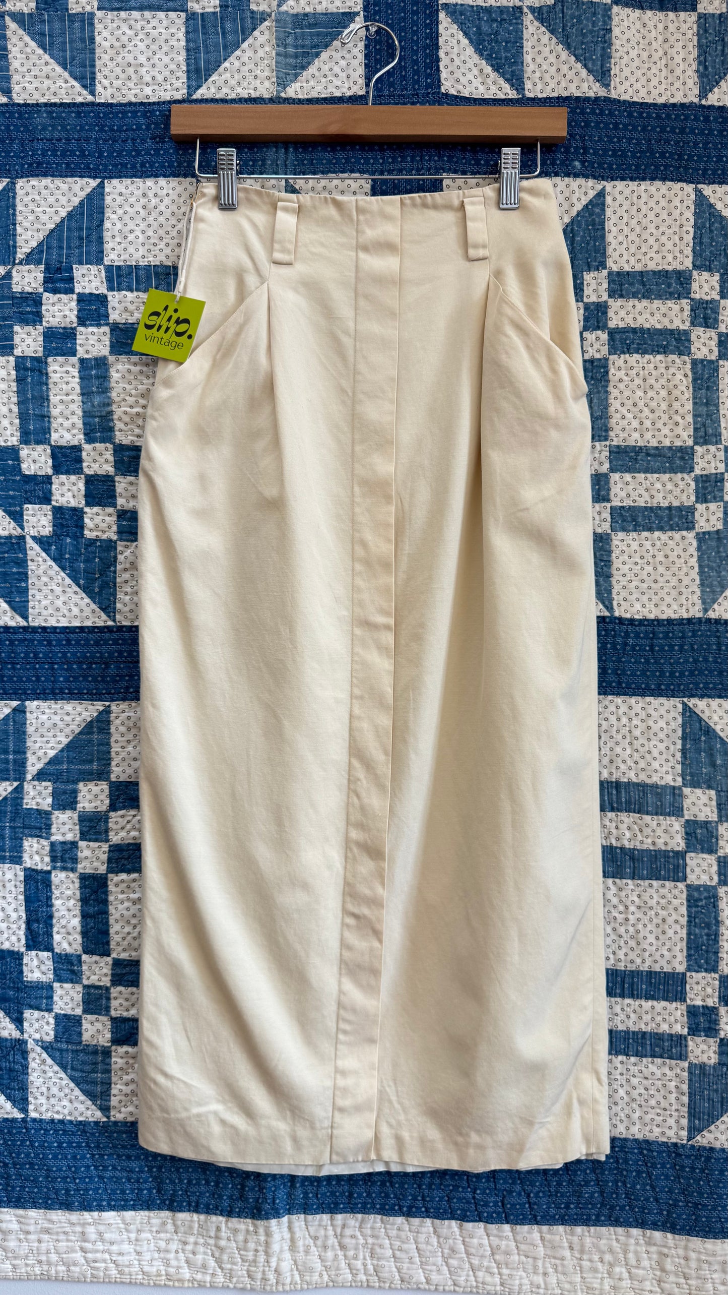 1980's Cream Midi Skirt