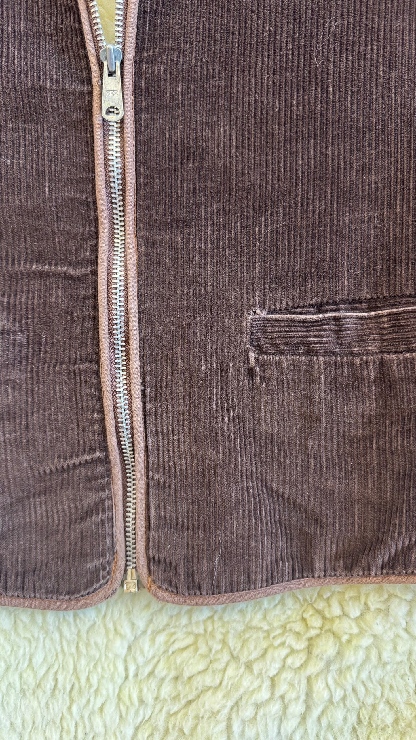 1980's Chocolate Brown Corduroy Vest