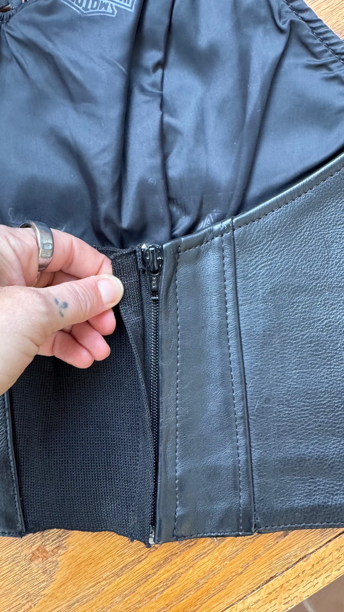 1980's Leather Harley Davidson Bustier