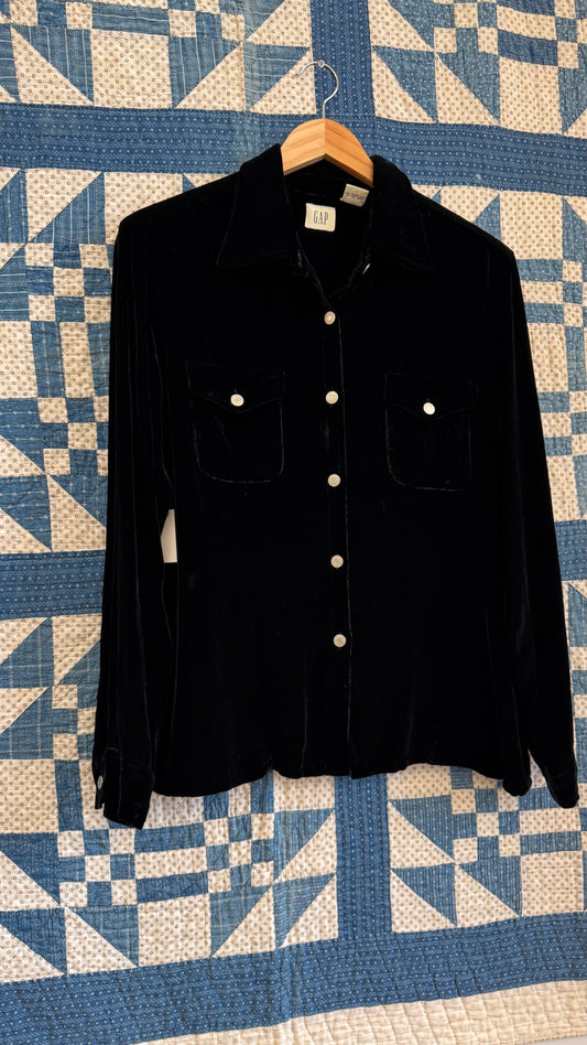 1980's Gap Black Velvet Blouse