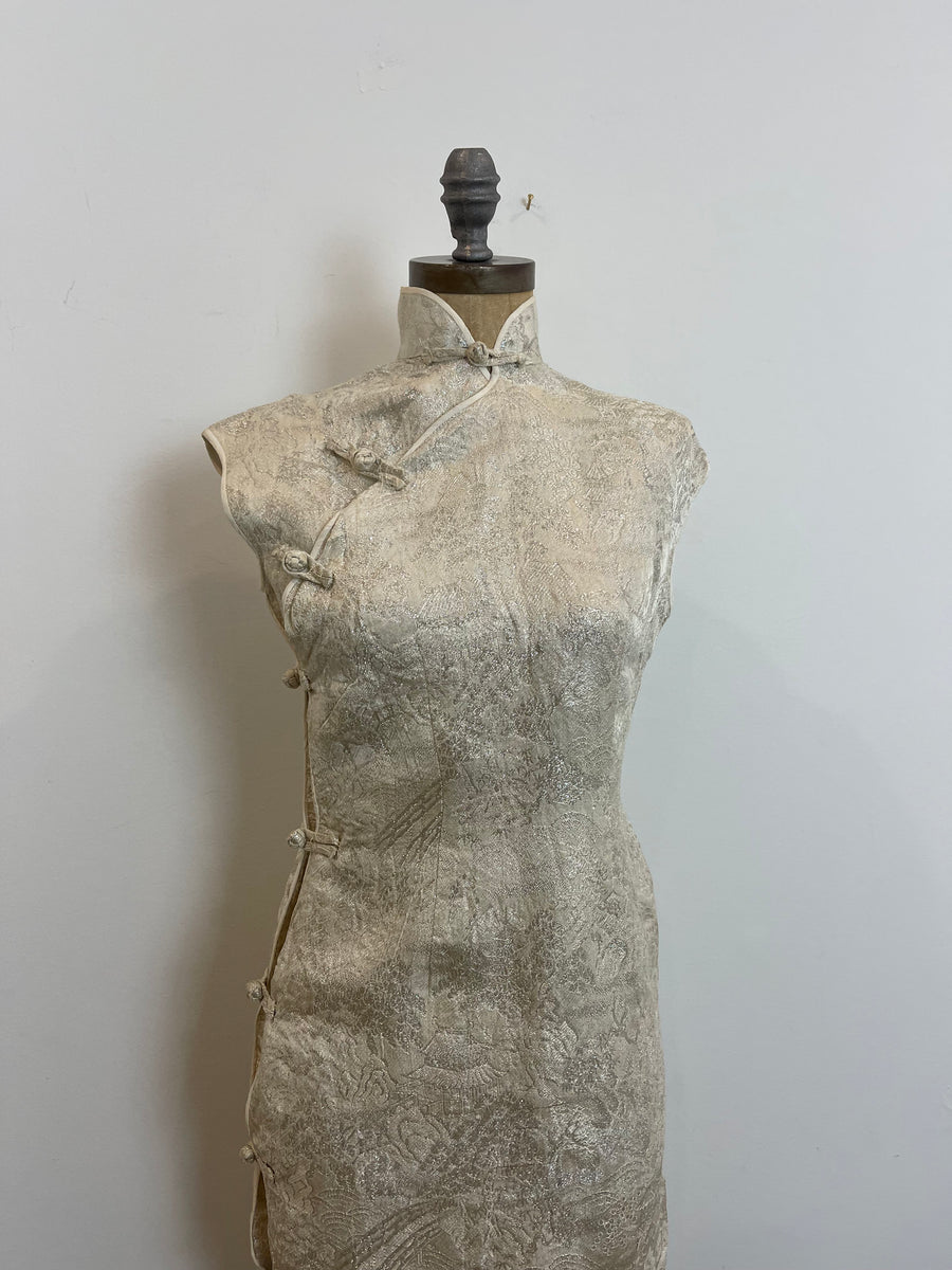 Silver Cheongsam Dress