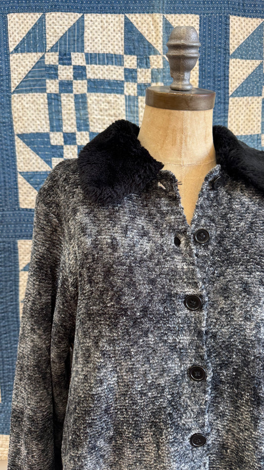 1990's Chenille Grey Cardigan