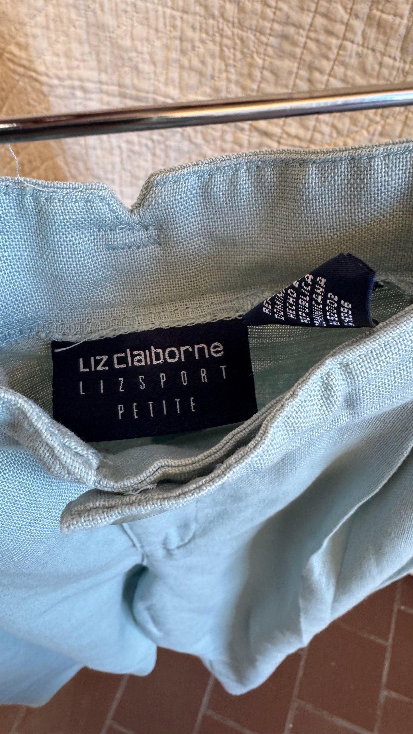1990's Baby Blue Linen Cotton Trousers