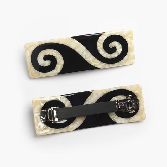 Winona Irene | Twin Spiral French Barrette Black