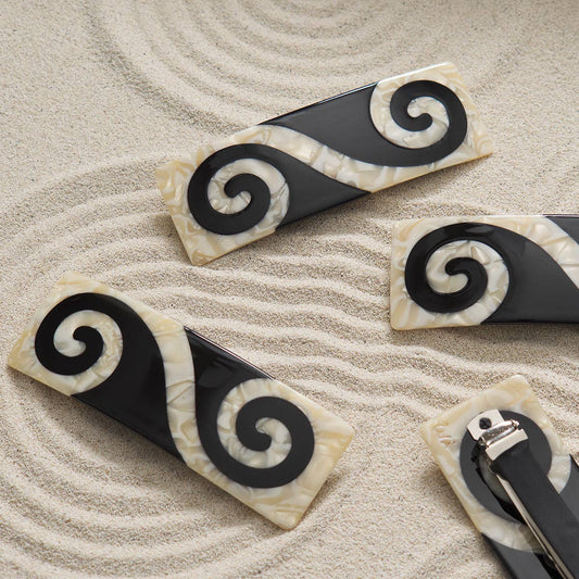 Winona Irene | Twin Spiral French Barrette Black