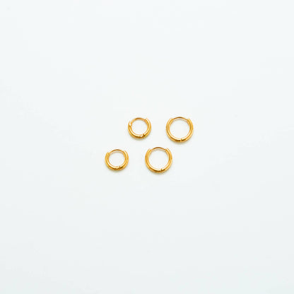 Admiral Row Jewelry - Gold Double Pack - Mini Huggie Hoop Earrings (2-Pack)