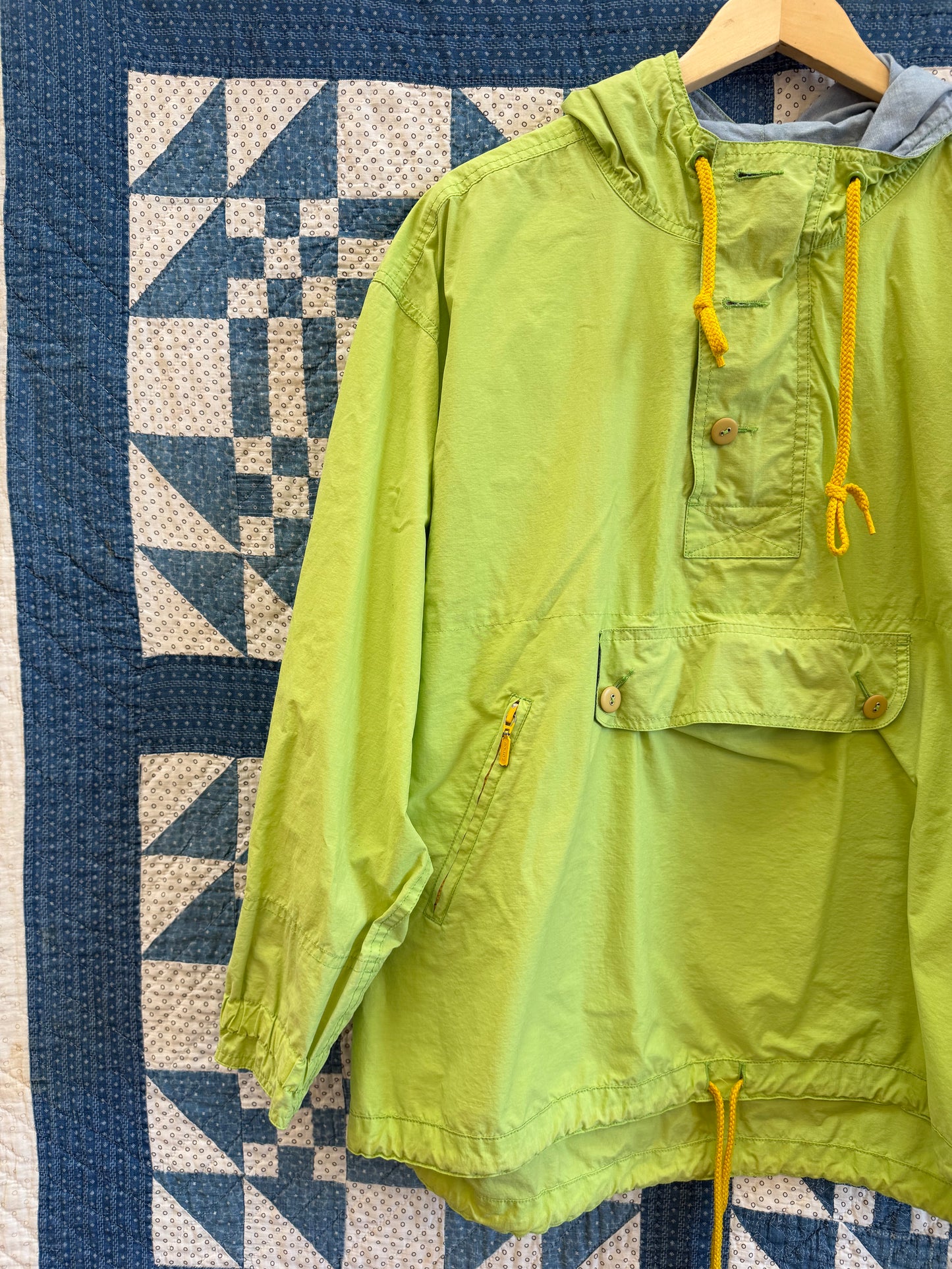 1990's Lime Green Anorak-Style Jacket