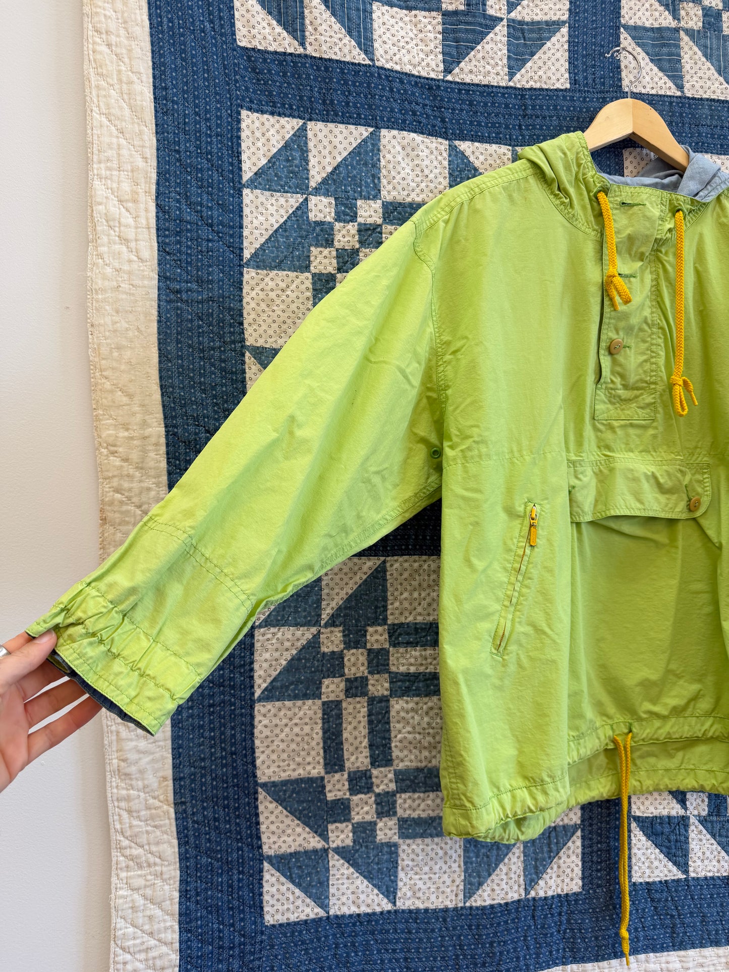 1990's Lime Green Anorak-Style Jacket