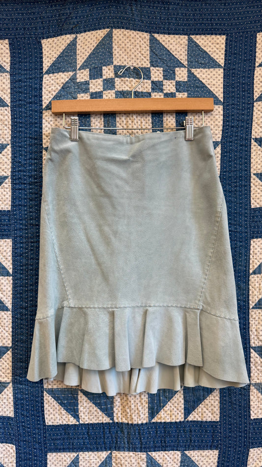 Baby Blue Suede Skirt
