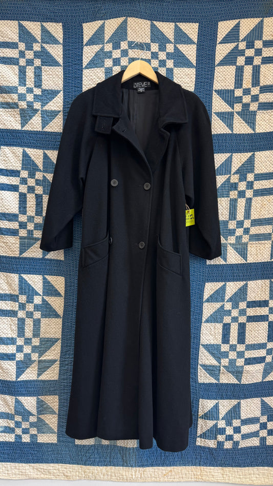 1990's Long Black Coat