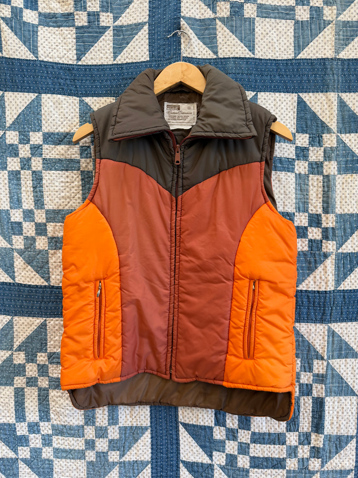 1970's Orange Puffer Vest