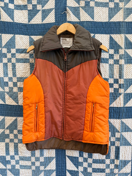 1970's Orange Puffer Vest