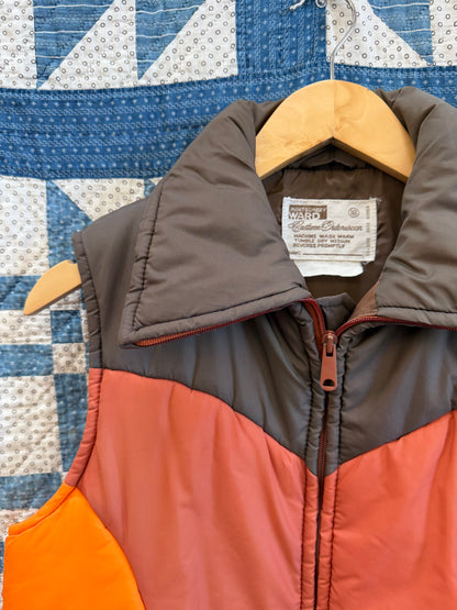 1970's Orange Puffer Vest