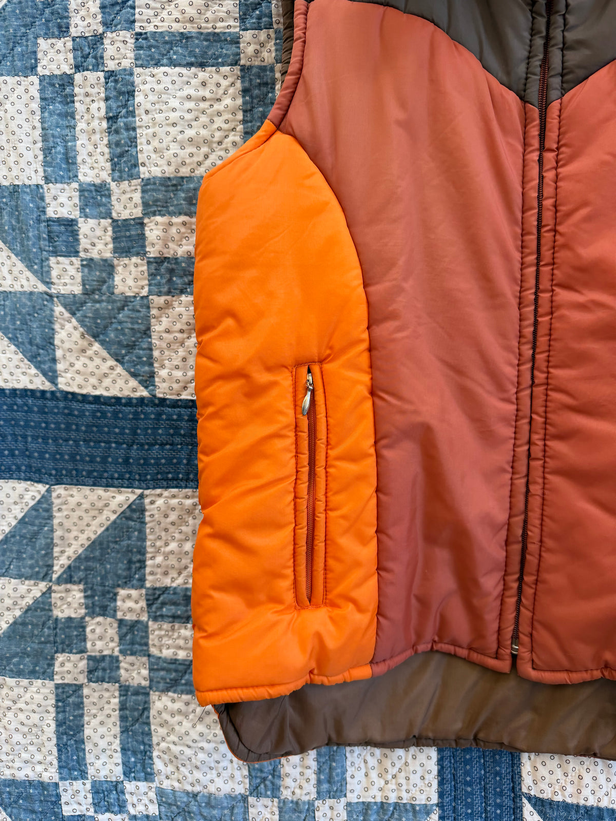 1970's Orange Puffer Vest