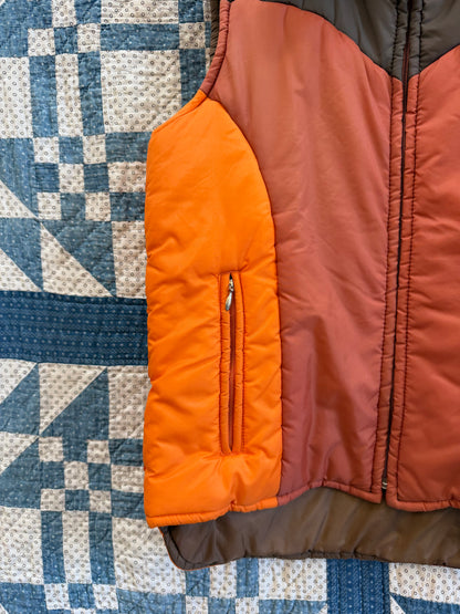 1970's Orange Puffer Vest
