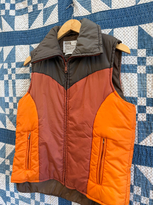 1970's Orange Puffer Vest