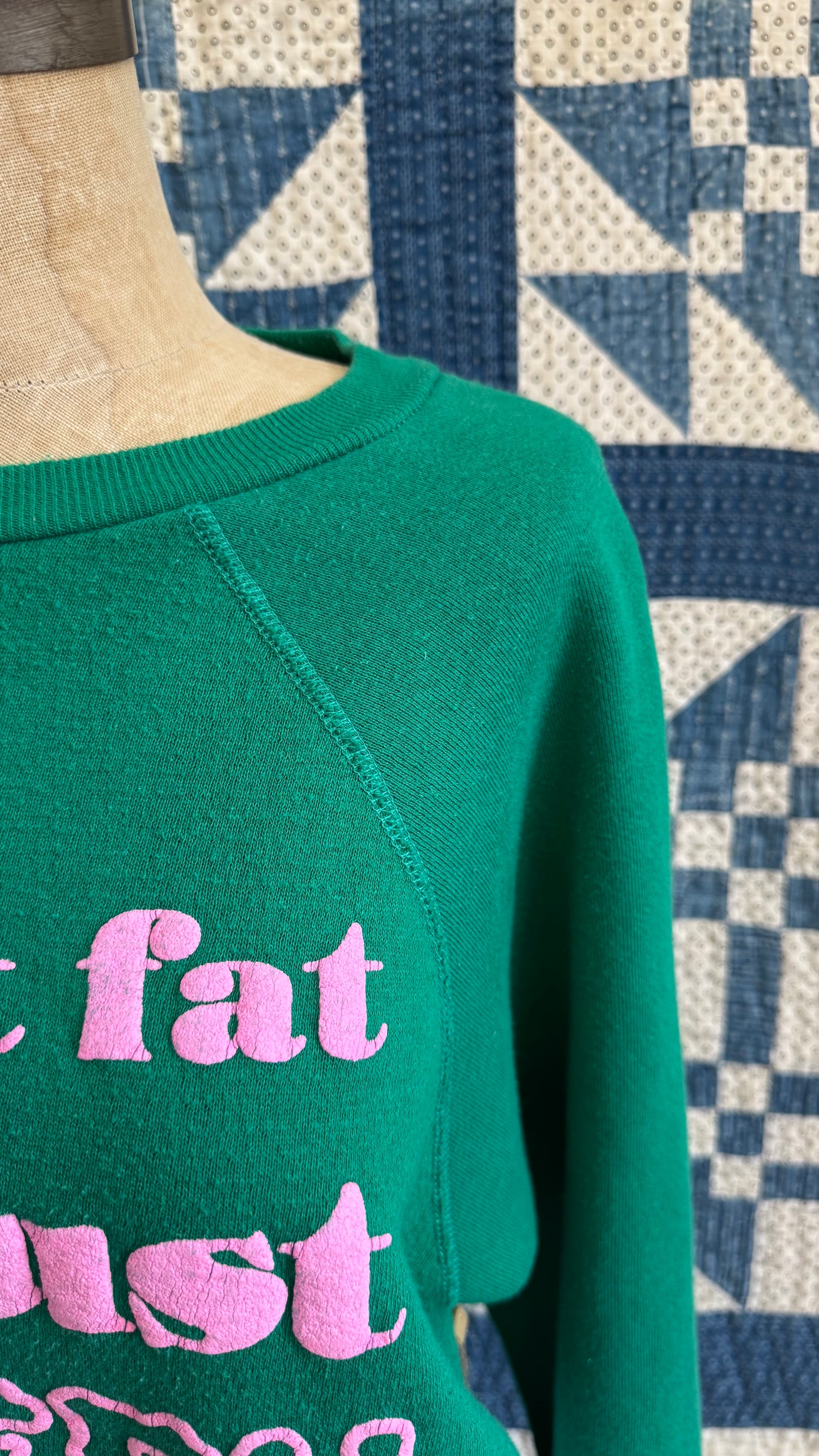 1980s Pink & Green Raglan Sweatshirt