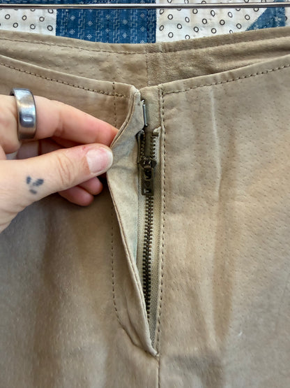 Low Rise Suede Pants