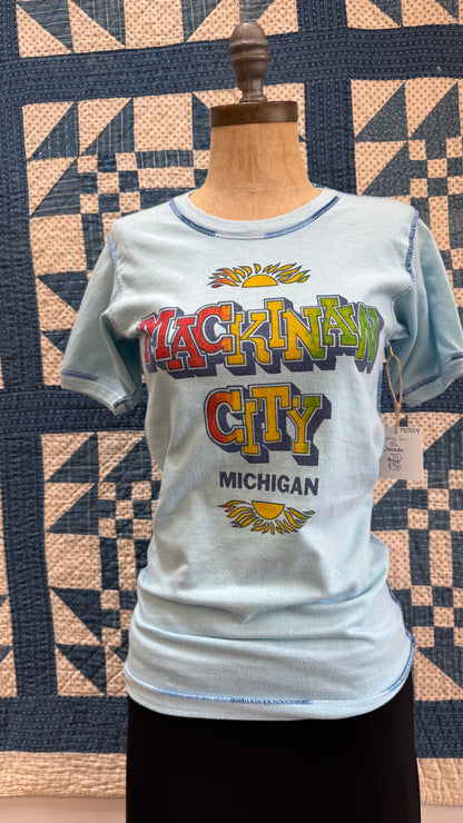 1970's Blue Mackinaw City Michigan Tee