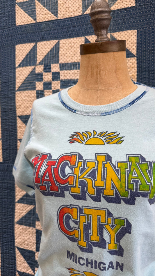 1970's Blue Mackinaw City Michigan Tee