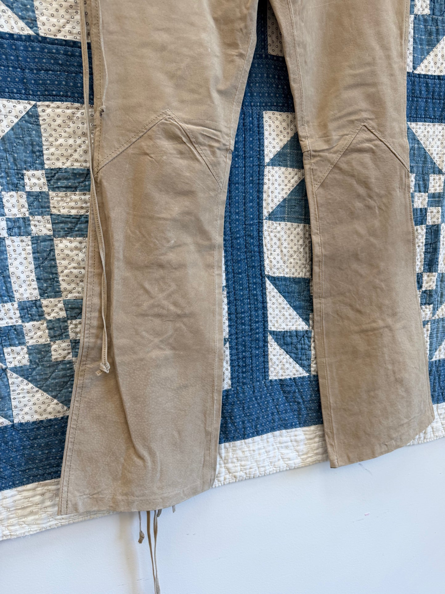 Low Rise Suede Pants
