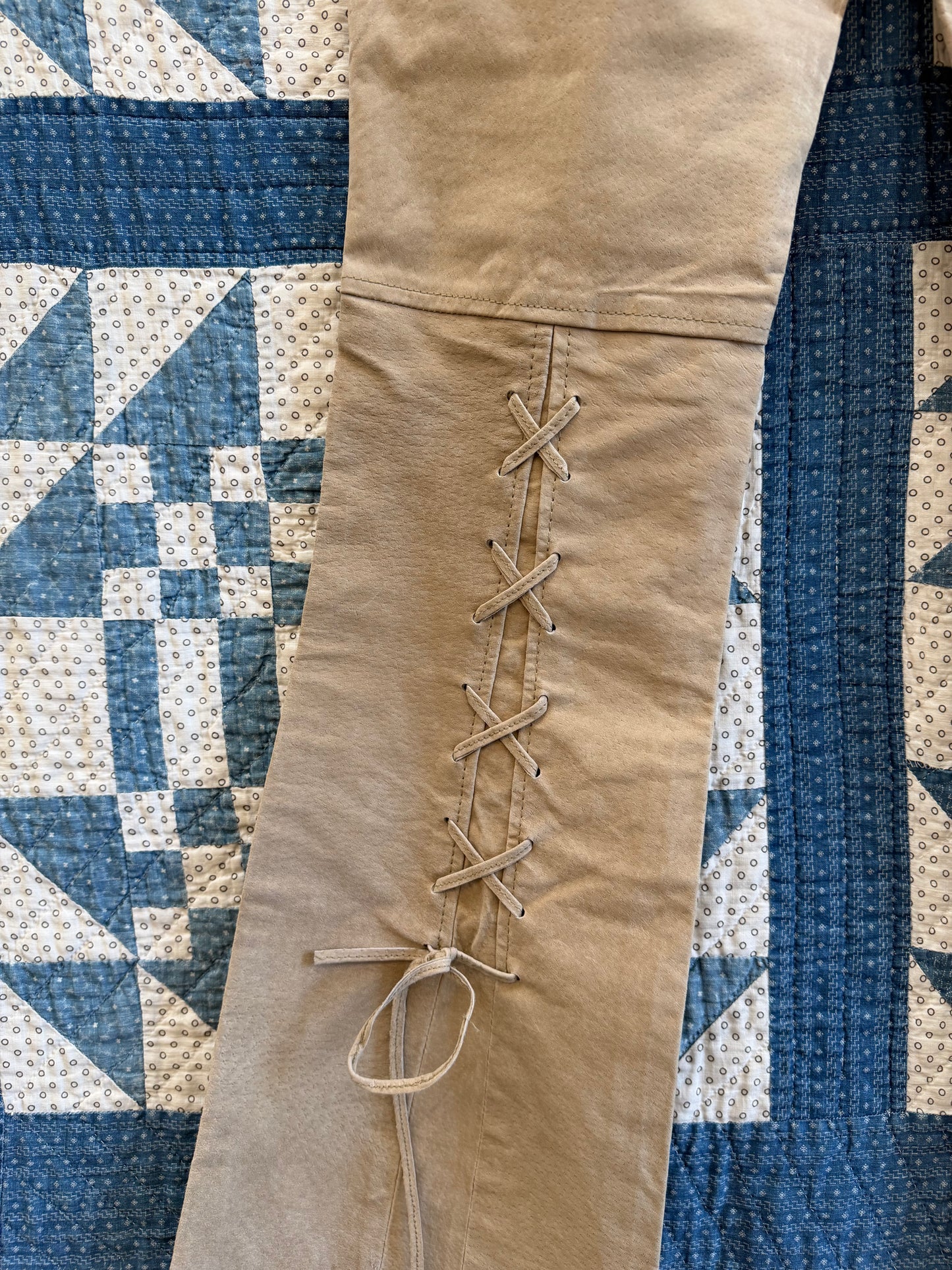 Low Rise Suede Pants