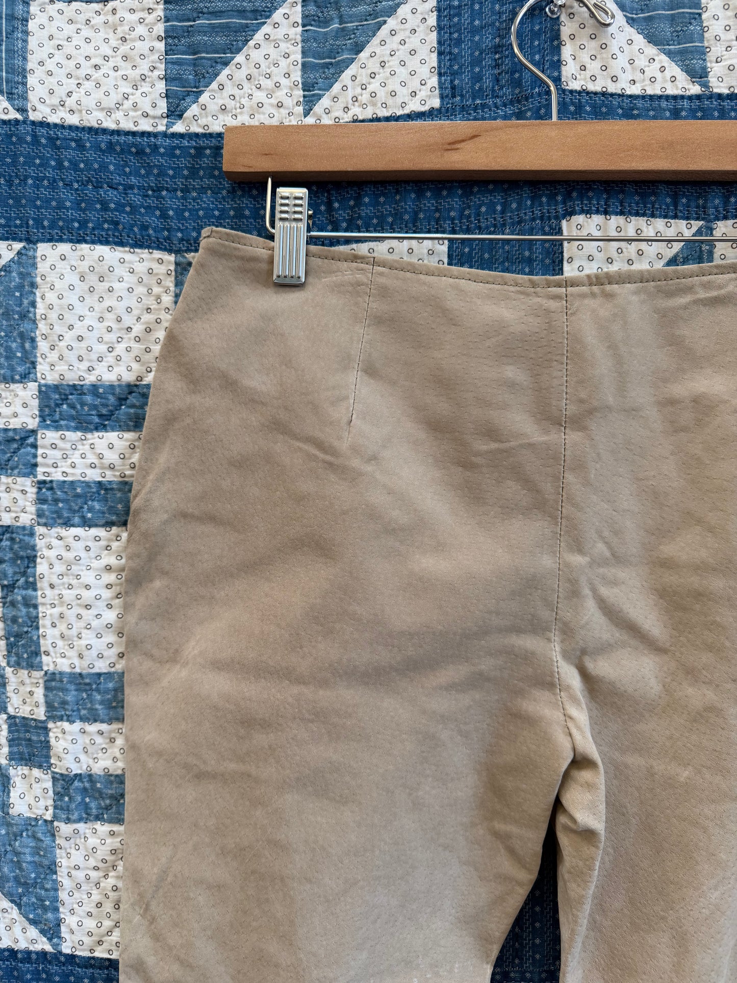 Low Rise Suede Pants