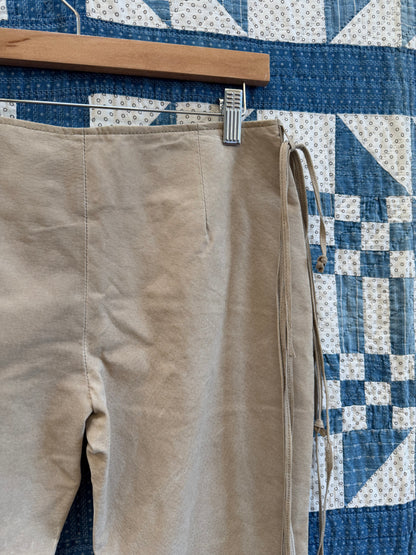 Low Rise Suede Pants