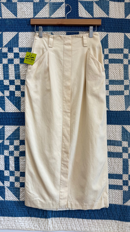 1980's Cream Midi Skirt
