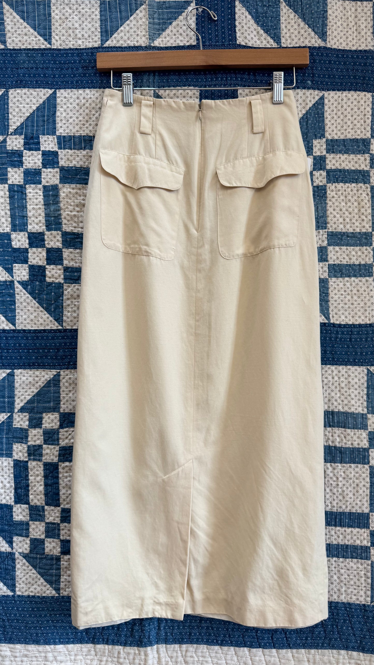 1980's Cream Midi Skirt