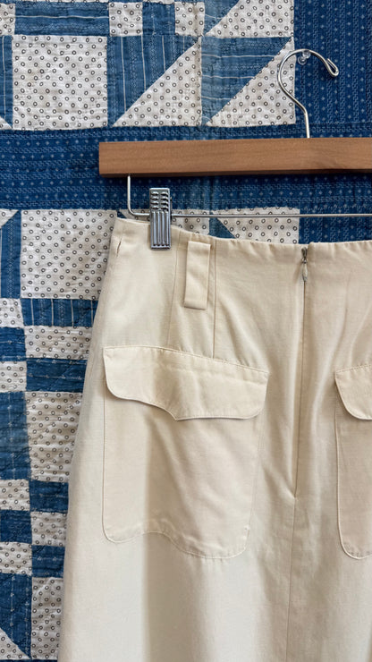 1980's Cream Midi Skirt