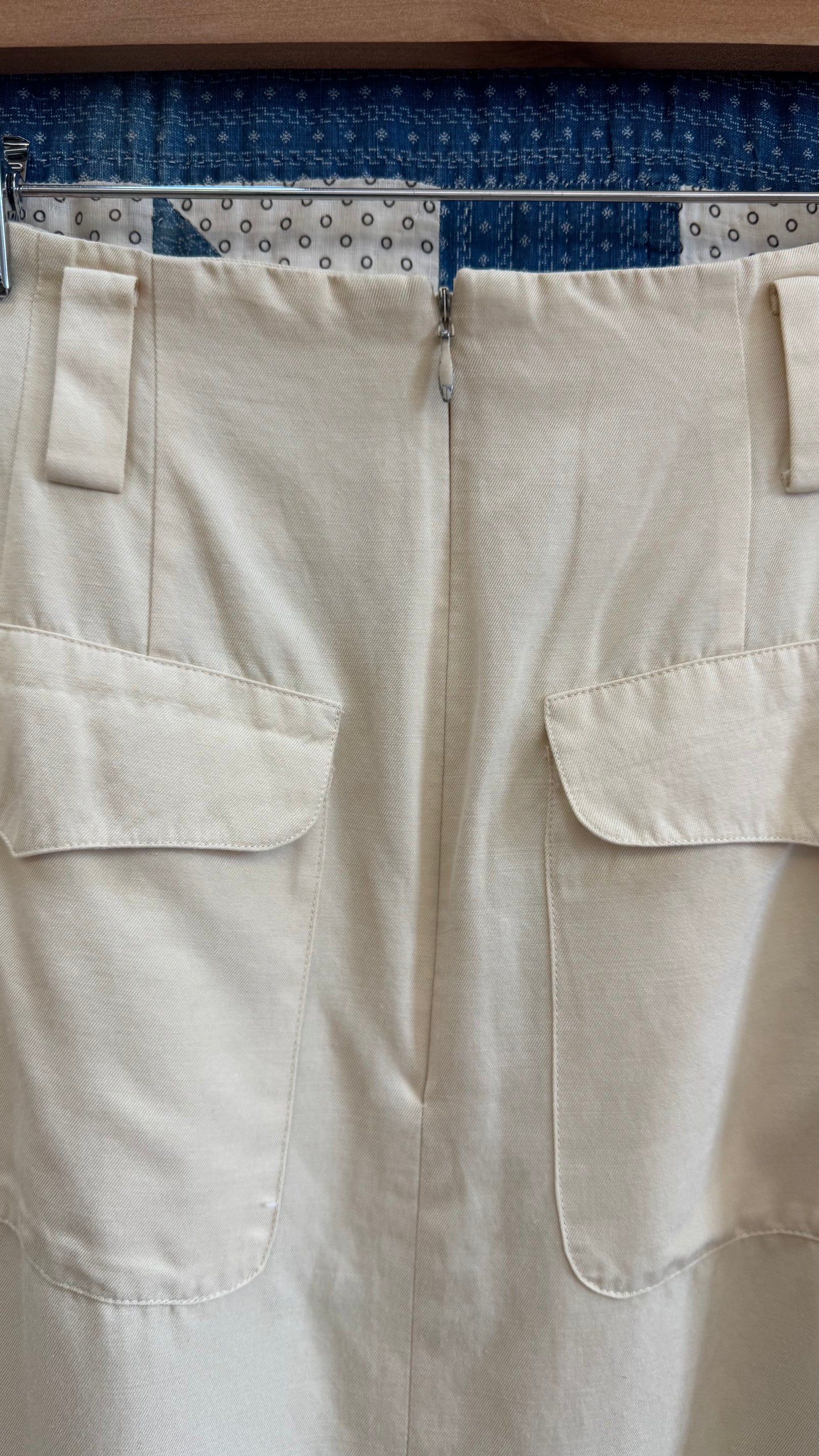 1980's Cream Midi Skirt