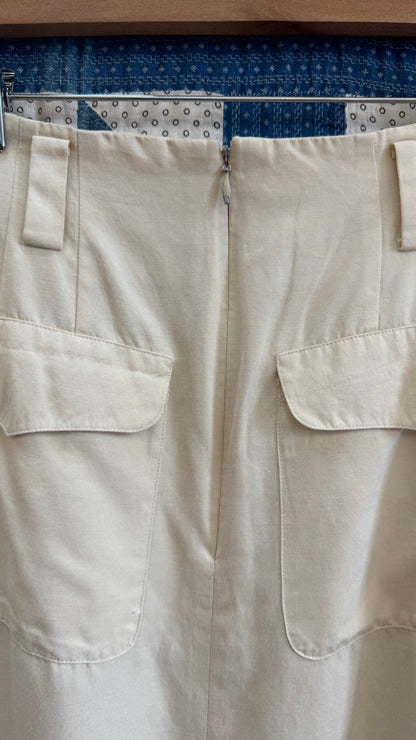 1980's Cream Midi Skirt