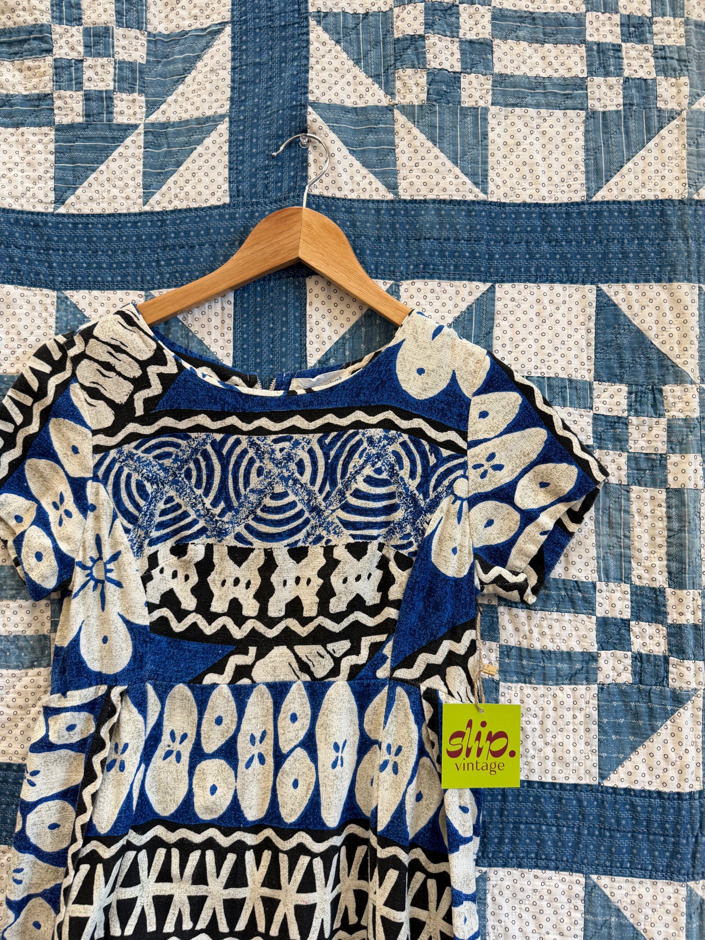 Barkcloth Maxi Hawaiian Dress