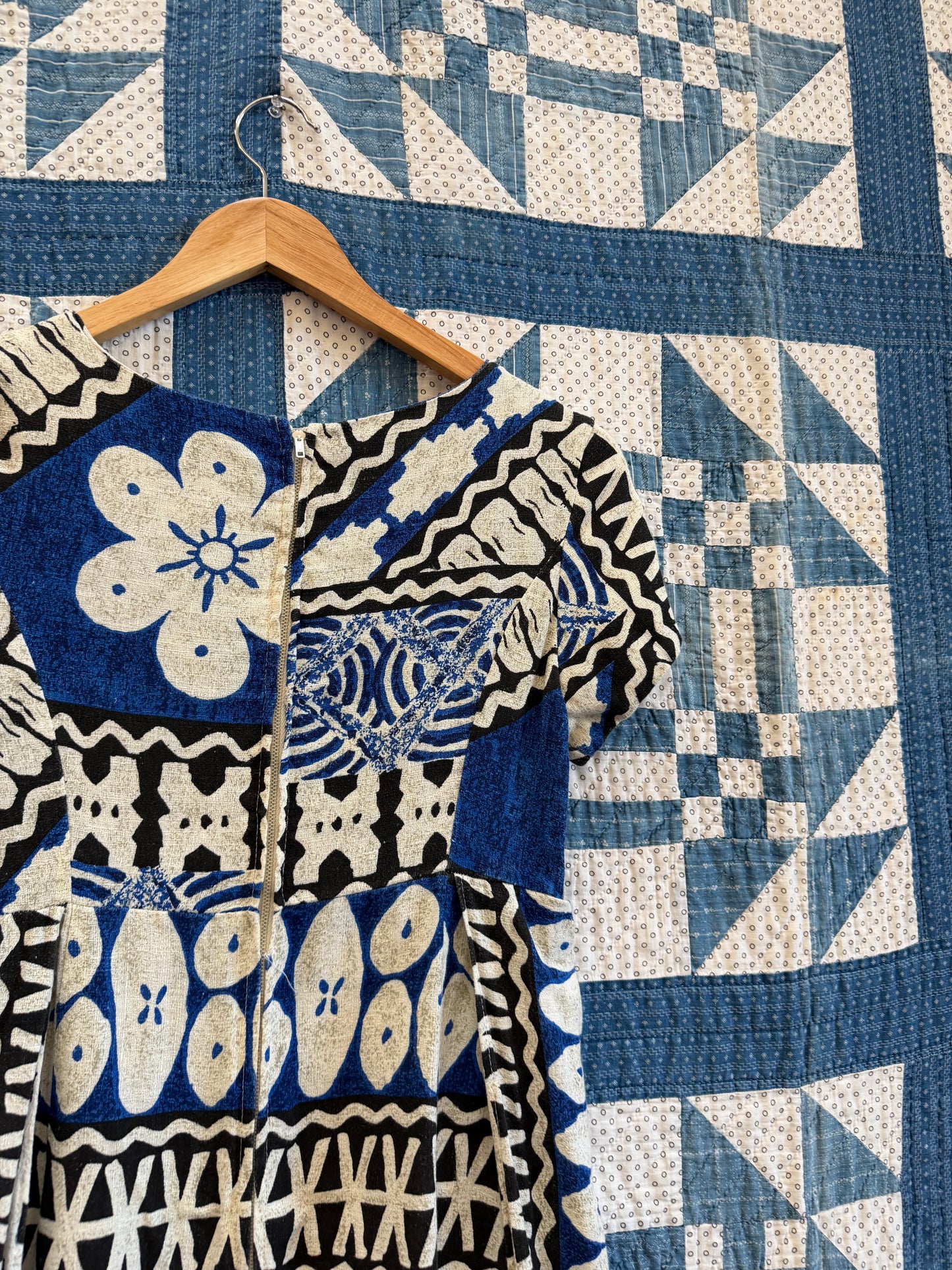 Barkcloth Maxi Hawaiian Dress