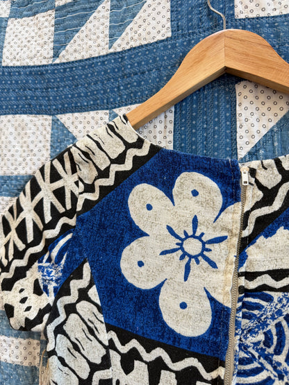 Barkcloth Maxi Hawaiian Dress