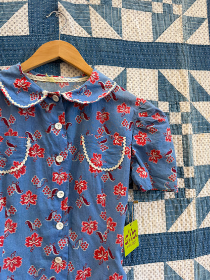 1930's Feedsack Rickrack Dress