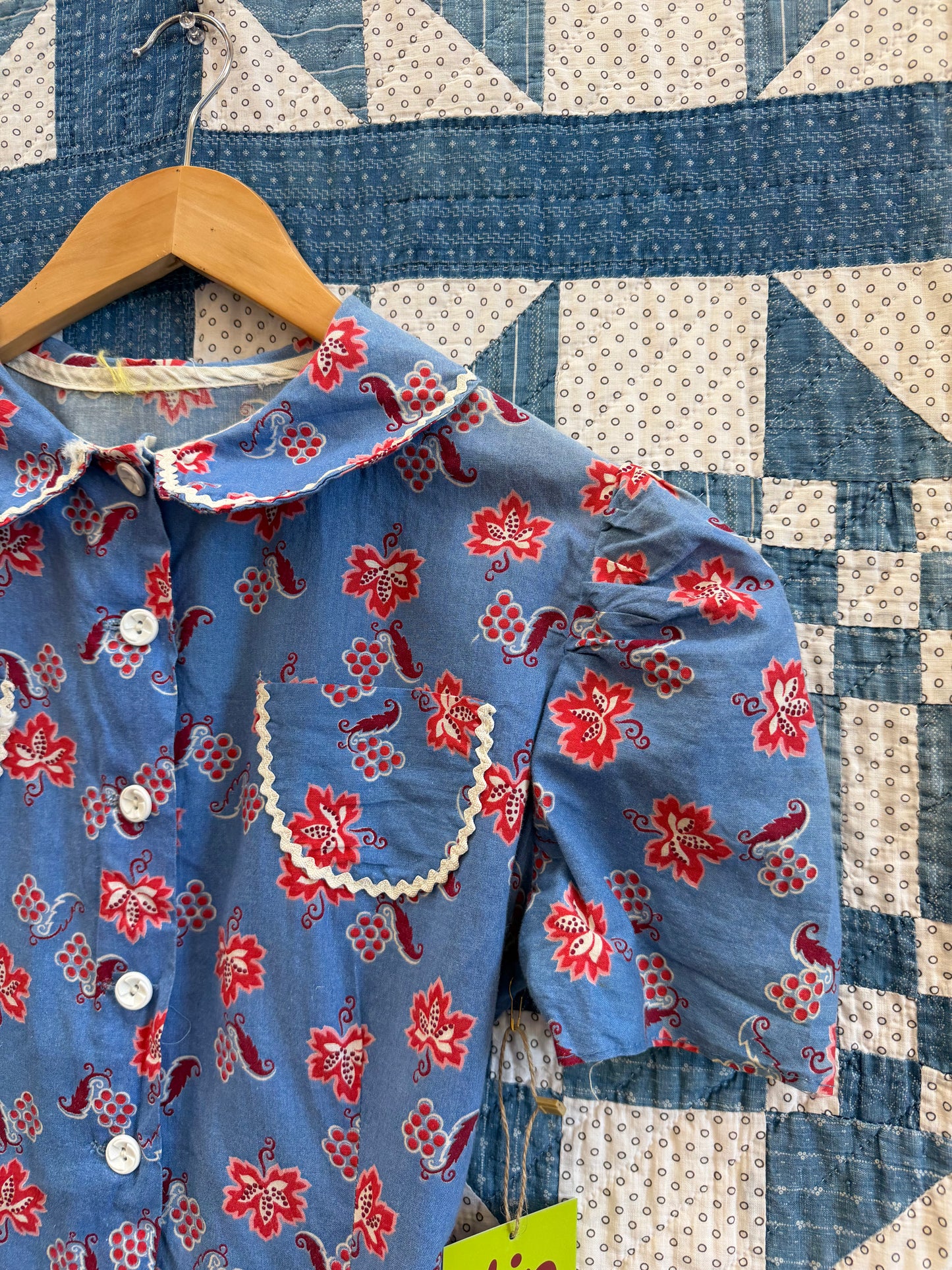 1930's Feedsack Rickrack Dress